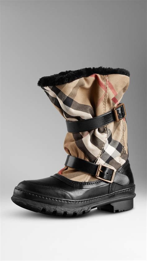 burberry cold weather boots danning house check|burberry house check ankle boots.